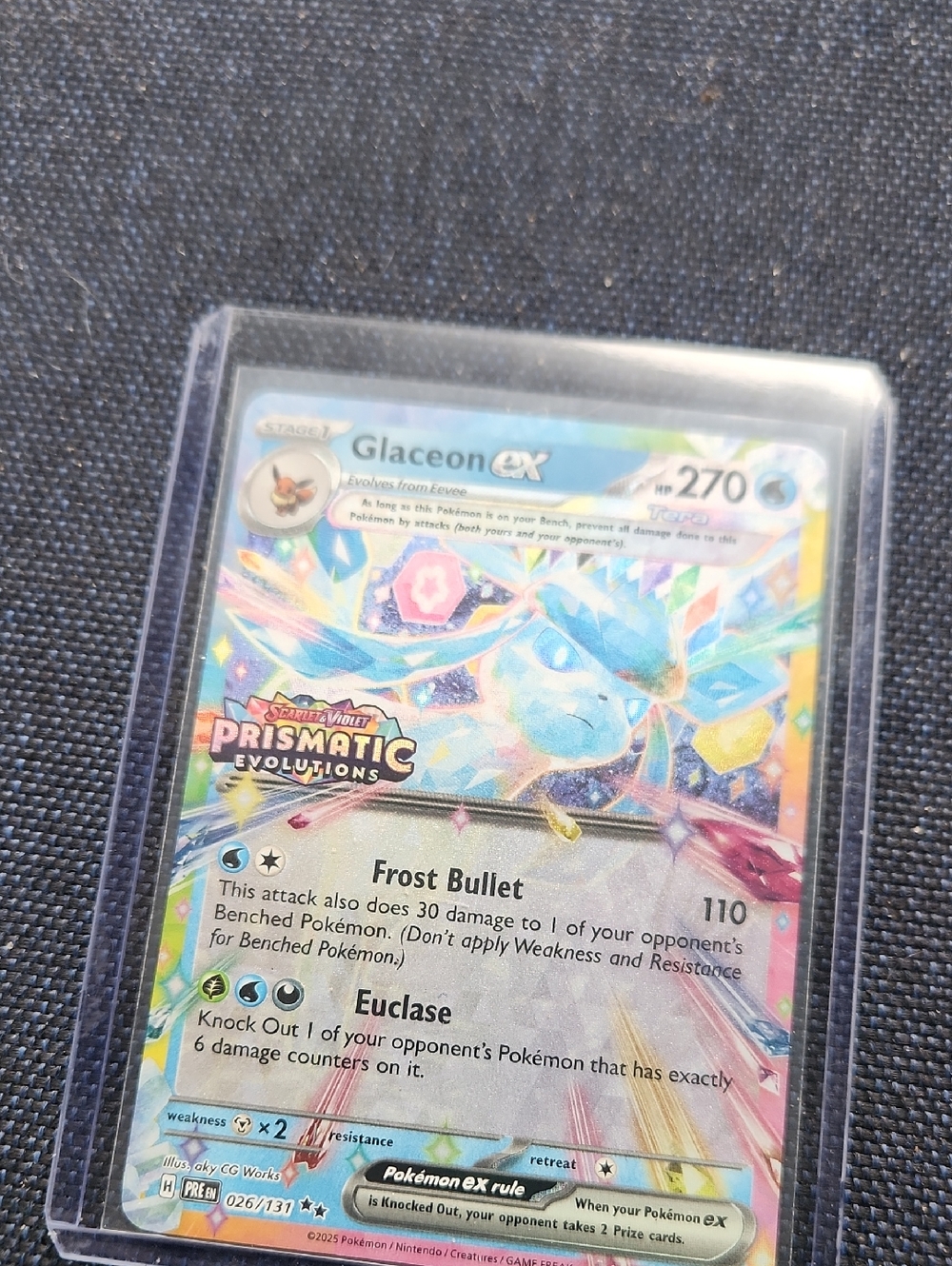 Glaceon ex NM Stamped 026/131 Prismatic Evolutions Pokemon TCG Holo